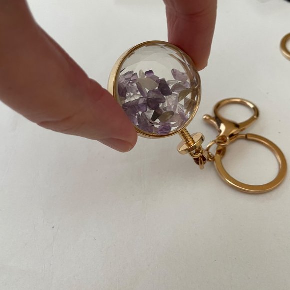 Amethyst & Lavender Dried Flower Keychains - Picture 8 of 15